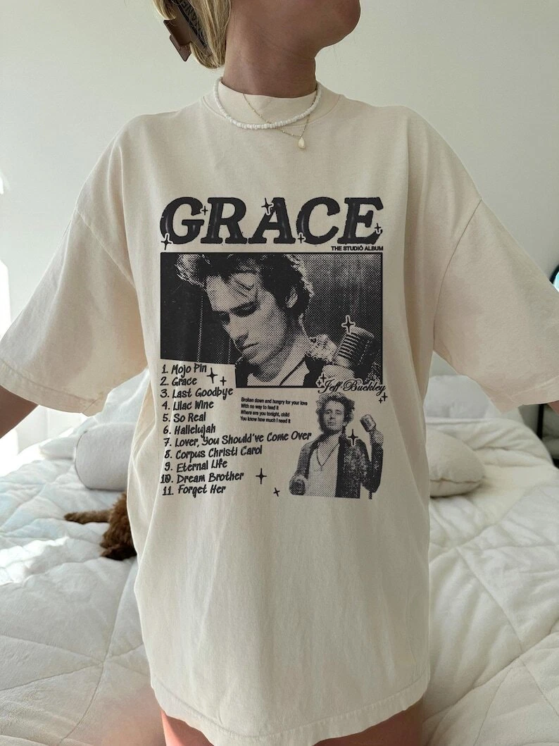Jeff Buckley Mystery White Boy Tour 1995 Music Tour T-Shirt TT5880
