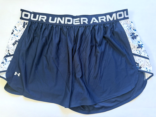 Under Armour marineblau | weiß Laufen Training lockere Passform Shorts Play Up 3X neu mit Etikett - Bild 2 von 6