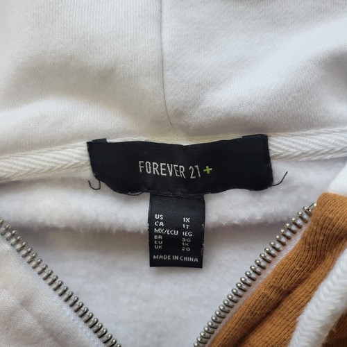 Forever 21 + Zip Up Hoodie Womens Size 1X Sweatshirt Colorblock Checkerboard  - Bild 2 von 5