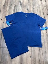 Landau All Day Unisex Scrub Set LGE DK Blue 65 Polyester 35 Cotton Mechanical