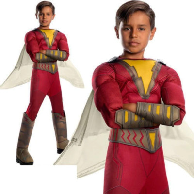 Rubies Deluxe Shazan Jungen TV Superheld Anzug Rot 8-10 Jahre Polyester