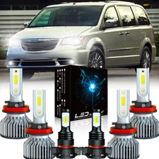 For Chrysler Town & Country 2010-2016 6Pcs Combo LED Headlight Fog Light Kit