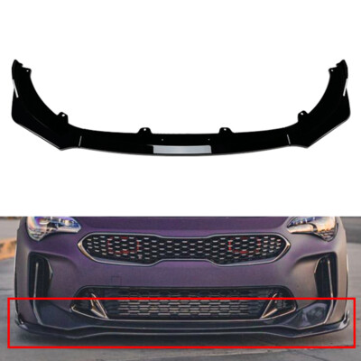 3x Front Bumper Spoiler Splitter Lip Glossy Black For Kia Stinger GT 2018-2023