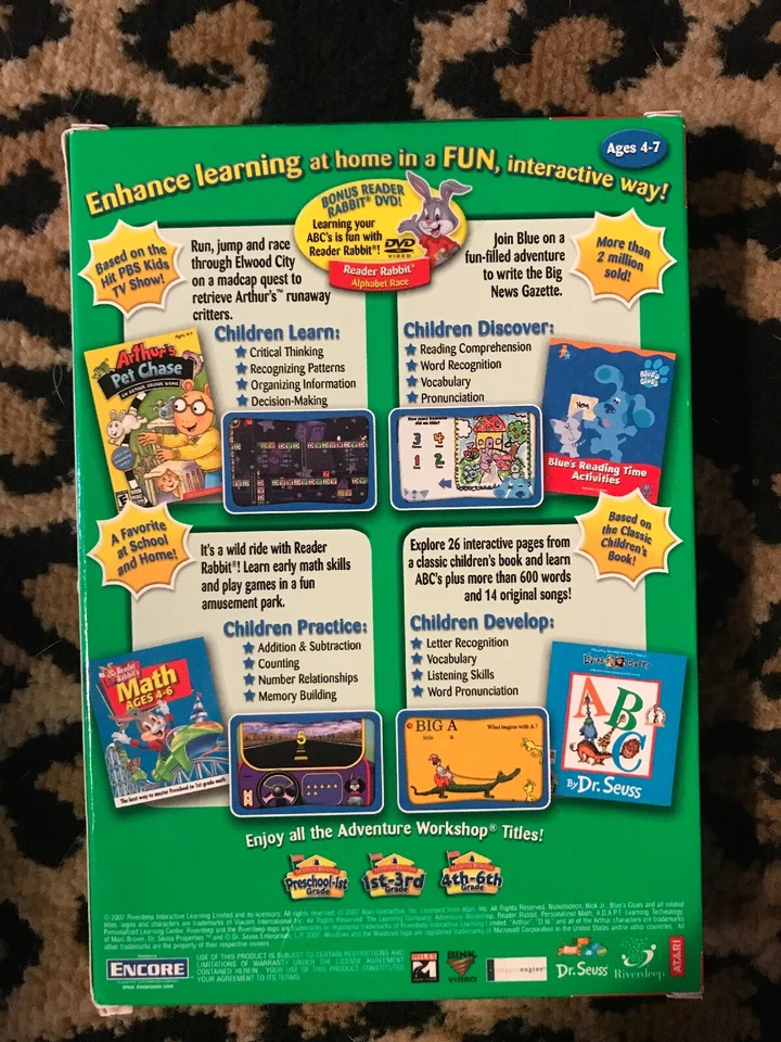 THE LEARNING COMPANY ADVENTURE WORKSHOP 4 CD SET SOFTWARE PRESCHOOL 1ST GRADE - Image 2 of 4