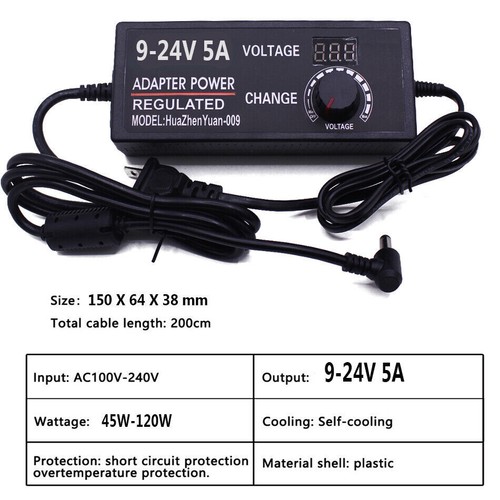 AC to DC3-12V / 9-24V 5A Adjustable Power adapter Converter adapter switching - Picture 4 of 8