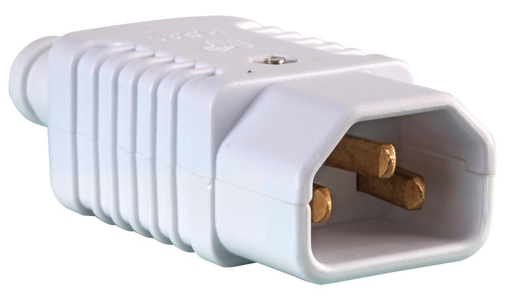 Rewireable Straight IEC Plug 10A C14 250v Plug Kettle DIY Connector 3 PIN WHITE