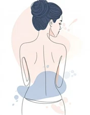 Digital Minimalist Line Art Woman Portrait - Modern Abstract Wall Art Print