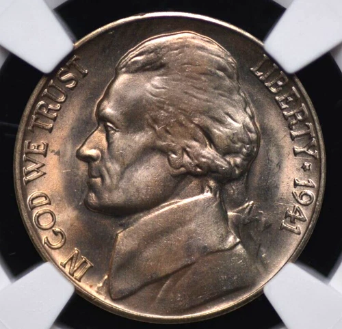 1941 D JEFFERSON NICKEL NGC MS 64 FULL STEPS LOVELY LIGHT PASTEL ROSY AMBER