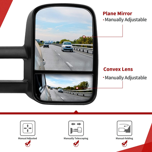 Towing Mirrors Compatible with Chevy GMC 1999-2006 Silverado Sierra - Picture 2 of 6