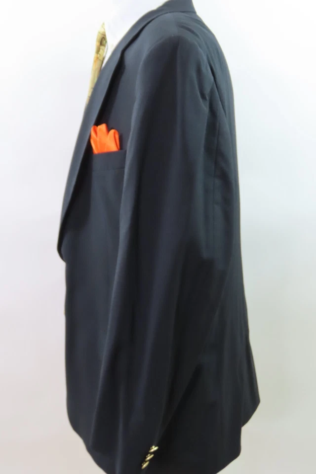 Blazer Chaqueta Abrigo Deportivo Bobby Jones Golf Para Hombres Lana Pura Negro Dorado Botones 46 L Foto 4 de 4