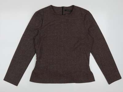 zaar Damen lila Rundhals Karo Polyestermischung Pullover Größe L