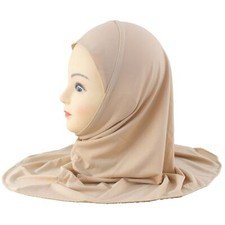 Islamic Kids Girls Hijab Amira Turban Head Cover Scarf Shawls Headscarf 7-12Y