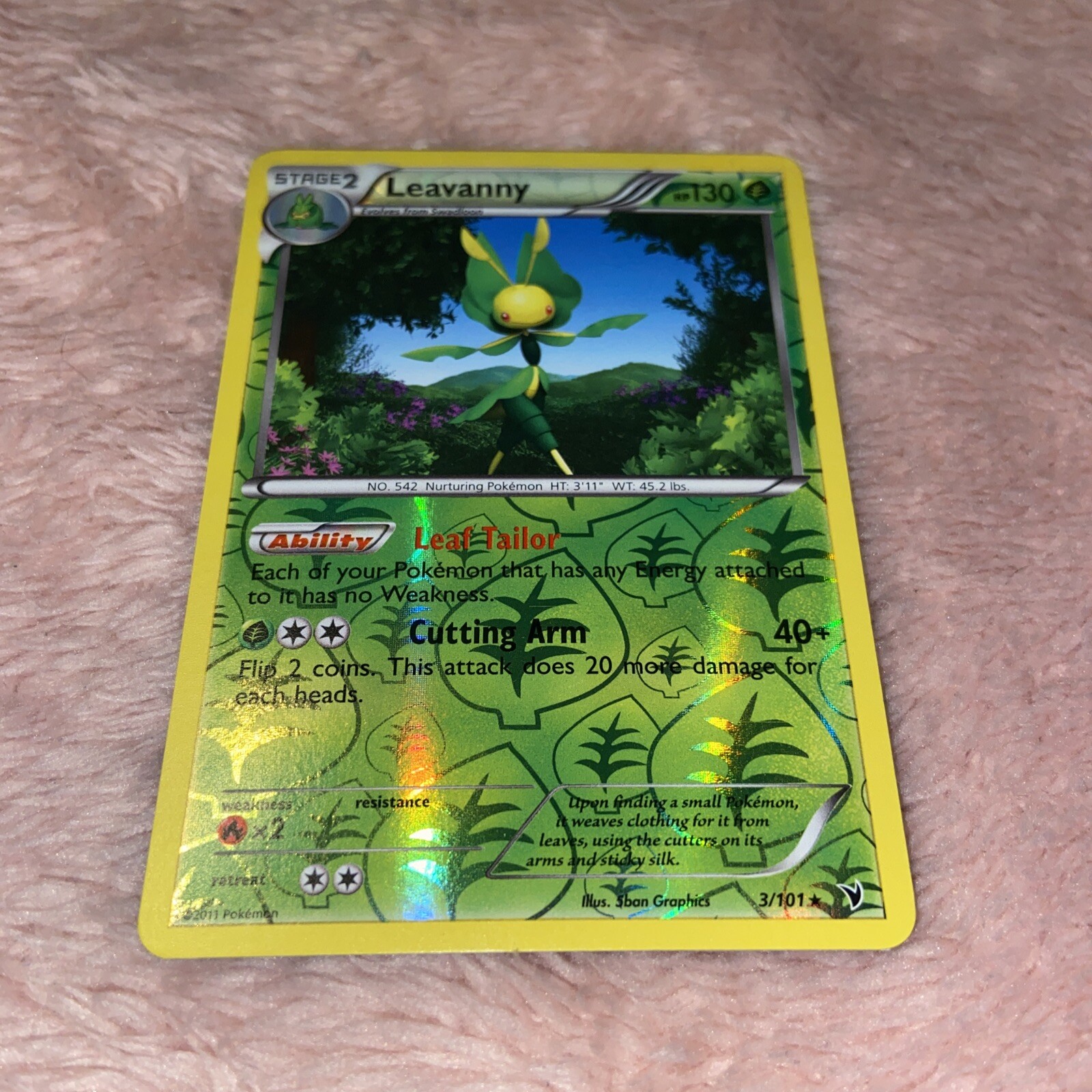 Leavanny 3/101 B&W Noble Victories REVERSE HOLO PERFECT MINT! Pokémon