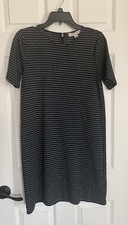 Michael Kors Black and White Striped Short Sleeve Dress Size Small