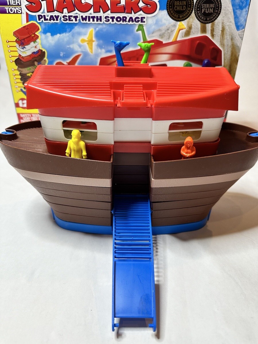Noahs Ark Tier toys Stackers Play Set Vintage Plastic Toy Bible Complete Set