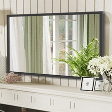 Extra Large Black Bathroom Mirror Right Corner Wall Mounted Mirror Burst-proof