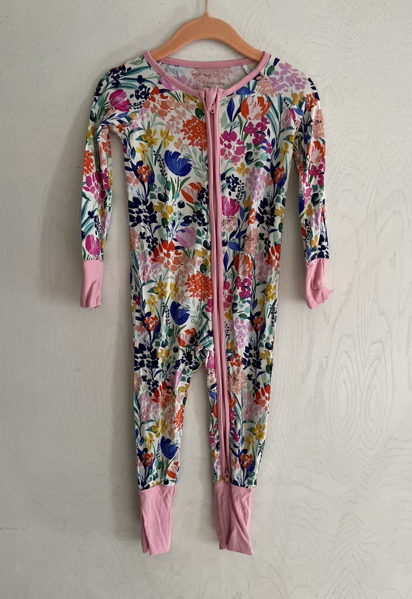 Little Sleepies 6-12 Summer Garden zippy pajamas HTF retired