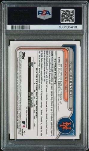 Vladi Guerrero 2024 Bowman Chrome Prospects Sapphire Yellow #250 74/75 PSA 9 - Picture 2 of 2