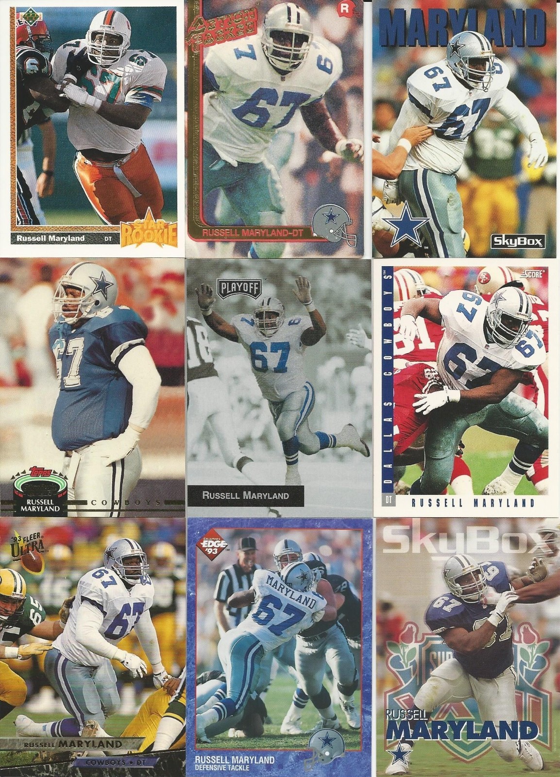 1991 Upper Deck Russell Maryland RC Dallas Cowboys Lot Miami