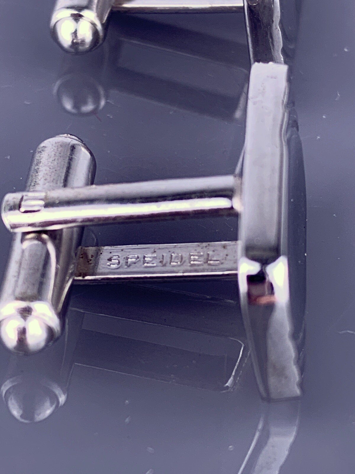 Simple Rectangle Polished Cufflinks Silver Tone S… - image 3