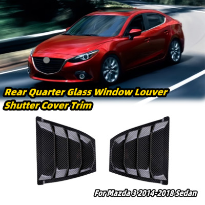 For Mazda 3 14-18 Saloon Carbon Look Side Window Ft Slots Cover