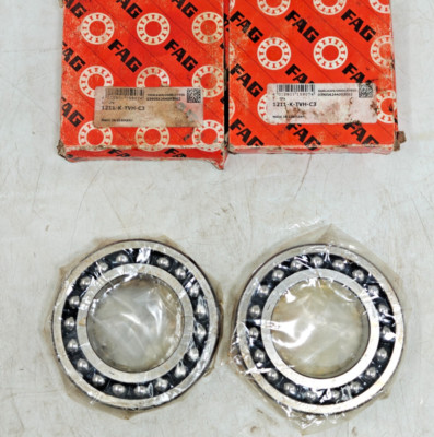 (2Pcs) 1211-K-TVH-C3 FAG Self-Aligning Ball Bearing FAG 1211K TVH C3 55x100x21mm