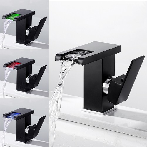 RGB Wasserhahn Bad Wasserfall Waschbecken LED Waschtisch Armatur Beleuchtung dhl - Bild 17 von 49