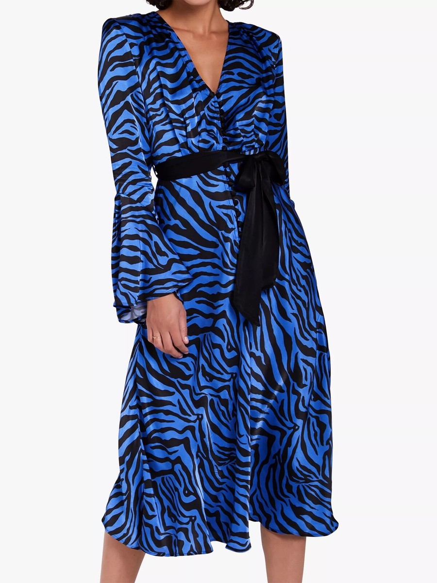 Ghost Annabelle Zebra Print Satin Dress, Cobalt/Black Size S - Used | eBay UK Ghost Annabelle Zebra Print Satin Dress, Cobalt/Black Size S - Used | eBay UK