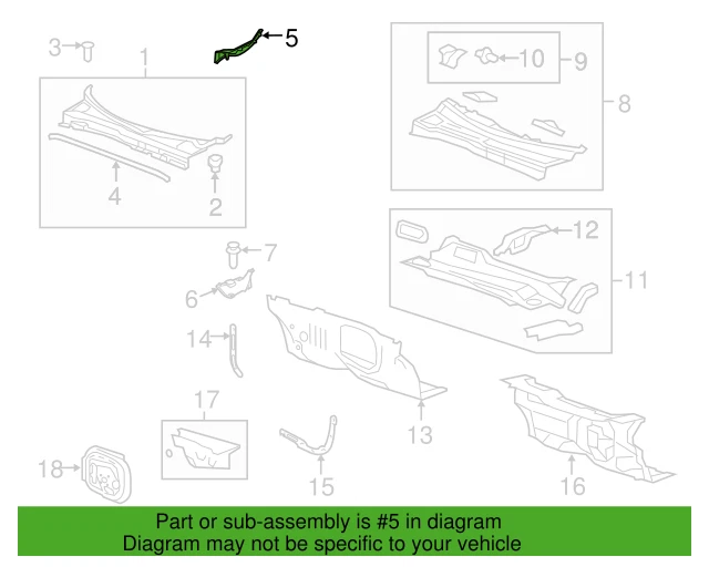 2013-2017 Genuine GM Buick Enclave Driver Side Air Inlet Grille Panel 23134889 - Image 4 of 4