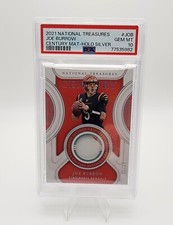 2021 National Treasures Joe Burrow Century Materials Silver Holo /25 PSA 10