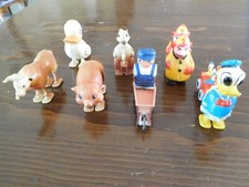 Lot of 7 Vintage Plastic Walking Toys