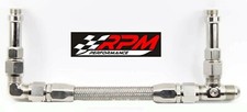 8an Barry Grant Demon Carb Carburetor Dual Feed Fuel Line Braided Silver F8