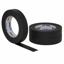 3 pack 1" inch x 60yd Rolls (24mm x 55m) STIKK Black Painters Masking Tape