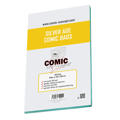 Comic Concept Silver Age Bags (184 x 269 mm) 100 Hüllen mit Lasche