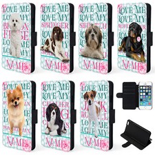 Personalised iPhone Case Dog Breed 8 Plus SE X XS XR Flip Phone Cover Pet KP