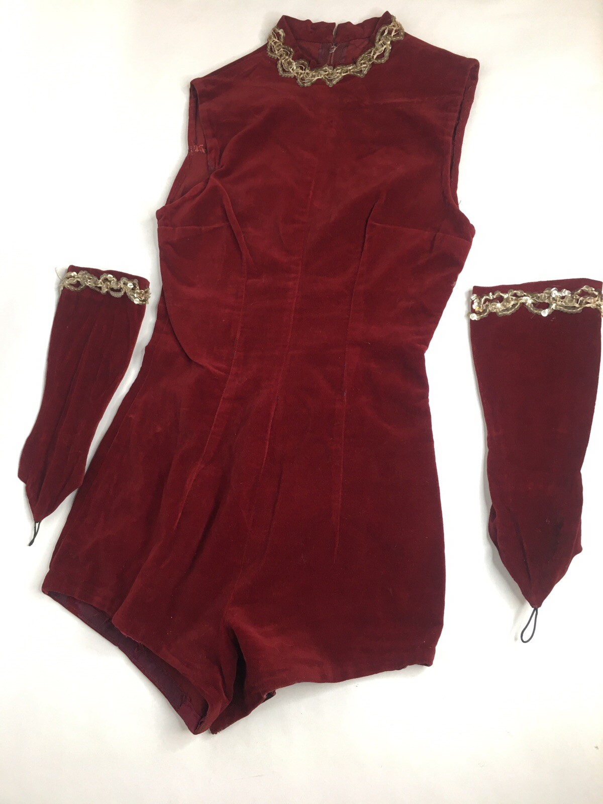 VINTAGE Velvet Burgundy MAJORETTE DANCE RECITAL U… - image 1