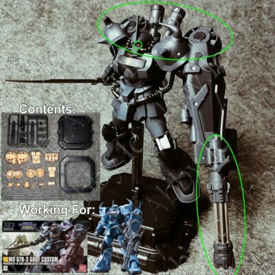 for HG 1/144 Gouf Custom Anubis Flight Backpack+Mono Eye+Gatling+Base MS-07B-3