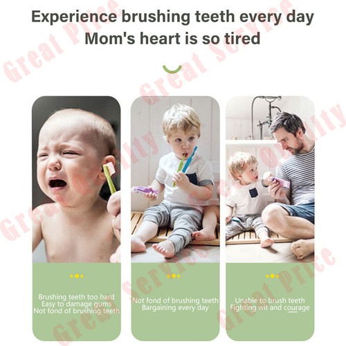 Electric Toothbrush For Kids 4 Modes Battery Toddler Operated Silicone Baby IPX7 - Picture 9 of 24