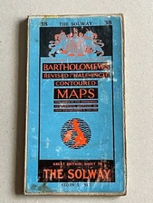 Vintage Bartholomews Half Inch Cloth Map, Sheet 38, The Solway