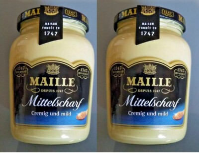 DIJON SENF ORIGINAL MAILLE MITTELSCHARF CREMING MILD aus FRANKREICH 200ml GLAS !