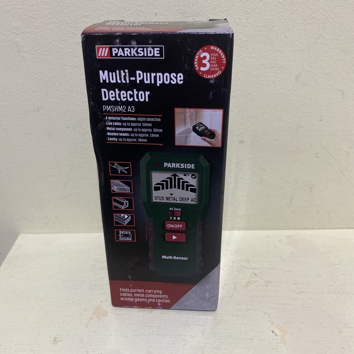 Parkside Multi-Purpose Detector PMSHM2 A3 Finds Current Carrying  