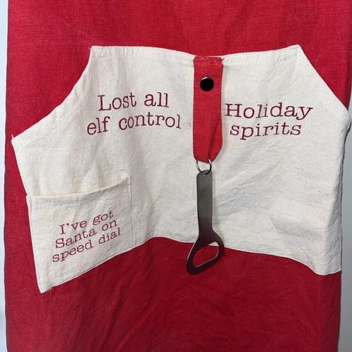 It's Beginning To Taste A Lot Like Christmas Apron Pckets Bottle Opener NWT - Picture 3 of 17