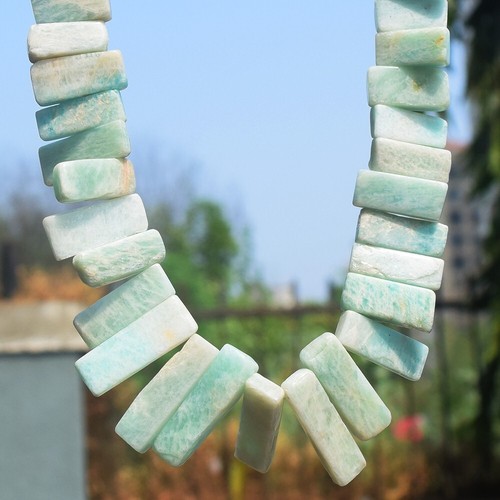630. Cts Amazonite Most Brilliant Single Strand Beaded Necklace VK 10 E554 - Picture 4 of 5