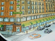 A G HACKNEY & CO STAFFORDSHIRE PORCELAIN "HARRODS" POT & LID