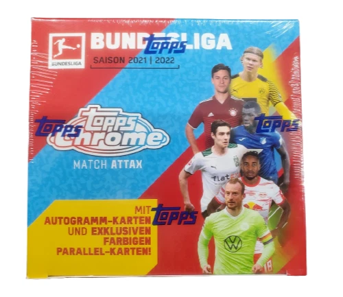 2021-22 Topps Chrome MATCH ATTAX BUNDESLIGA Soccer 18 Pack Hobby Box *GERMAN*