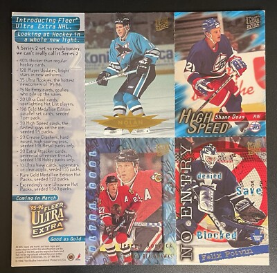 1995 Ultra Extra Uncut Sheet Owen Nolan Shane Doan Jeremy Roenick Rookie RC   