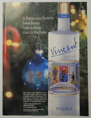 2000 VINCENT VAN GOGH Vodka Amsterdam Art Gallery Christmas
