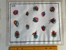 Vintage 1991 Spaulding Rogers Tattoo Flash Sheet D Series 32D Flowers