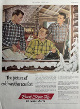 1953 Buck Skin Joe Wool Shirts Lustberg Nast Co NY Saunterer VTG Print Ad