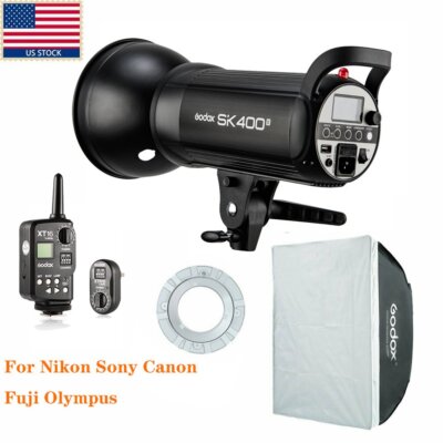 US Godox SK400II Studio Strobe Flash Light Head+60*60cm Softbox+XT-16 Trigger